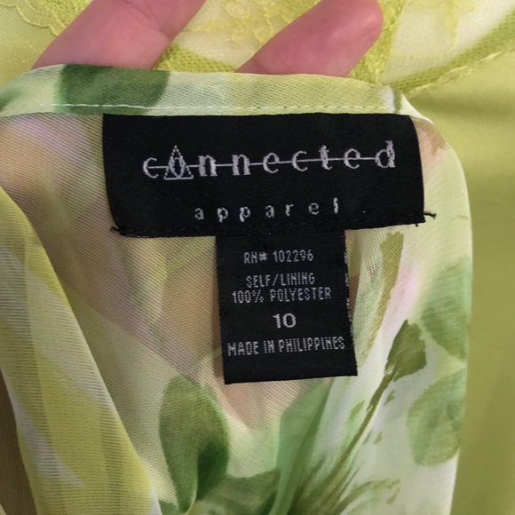 Y2K / 90’s green floral cowl neck formal dress - Picture 4 of 5